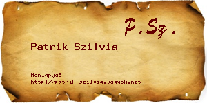 Patrik Szilvia névjegykártya